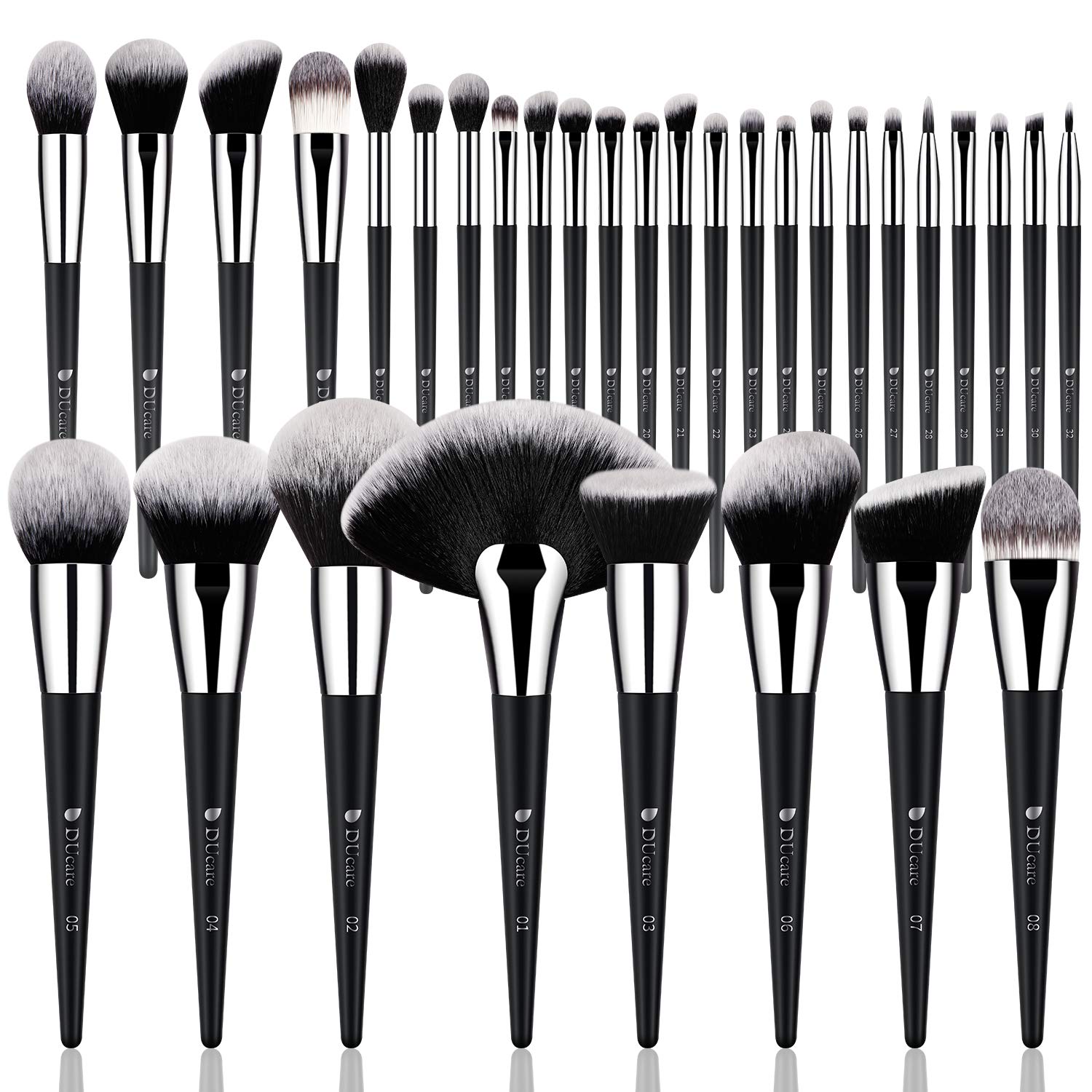 DUcare Juego de 32 brochas de maquillaje de grado profesional, ultr...