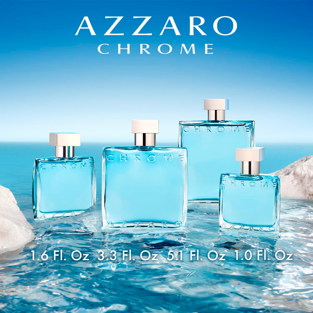 Azzaro Eau de Toilette cromado, colonia acuática fresca para hombre...