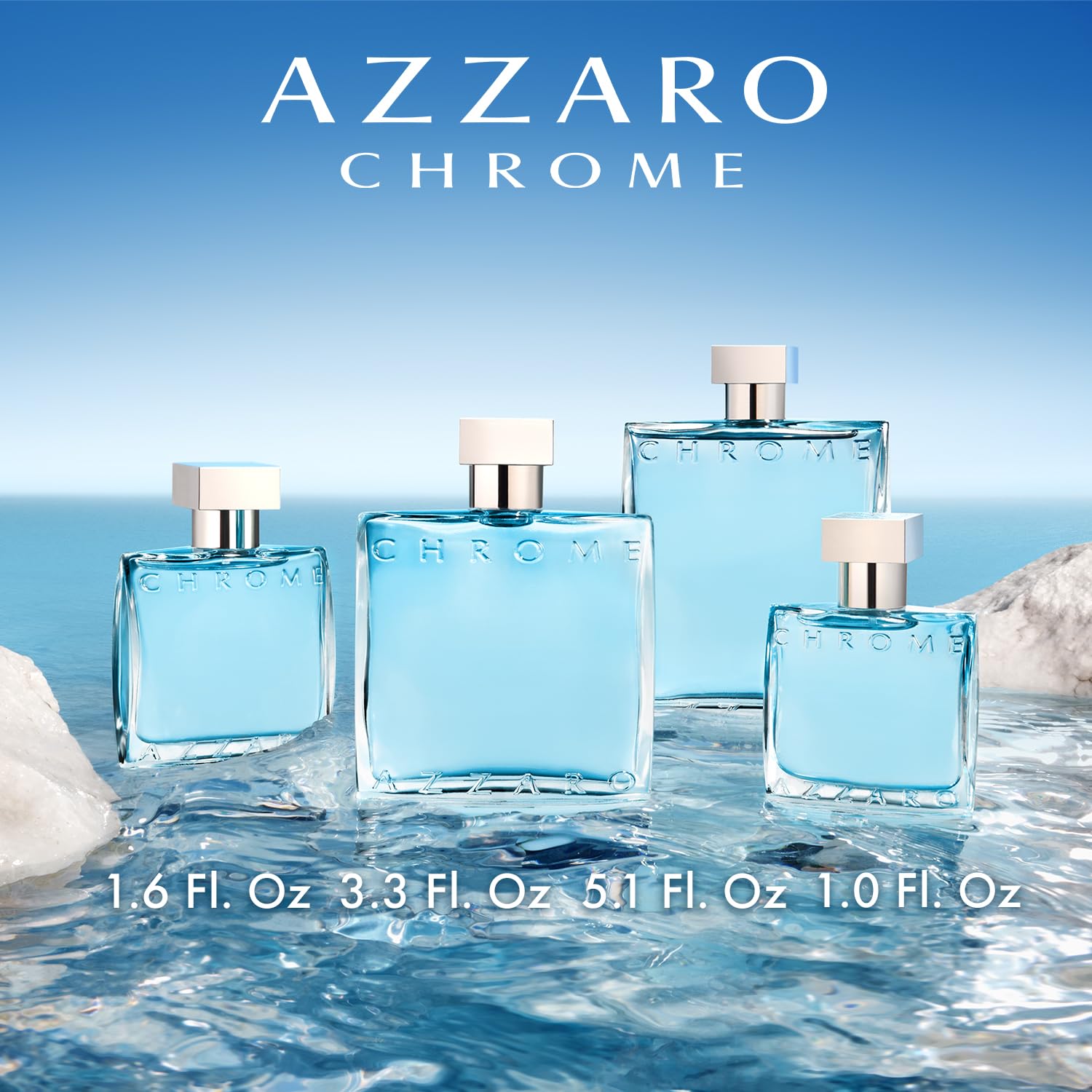 Azzaro Eau de Toilette cromado, colonia acuática fresca para hombre...