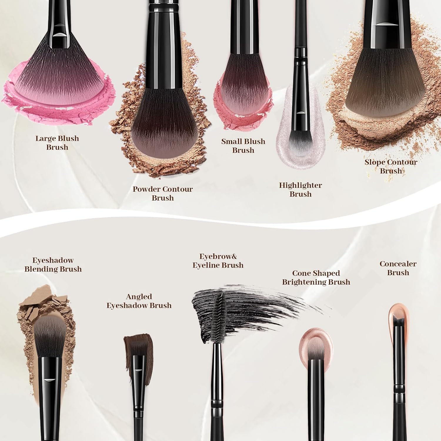 Juego de 80 brochas de maquillaje, juego de brochas de maquillaje p...