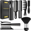 DUAIU Juego de 9 peines para el cabello, peines de peluquero profes...