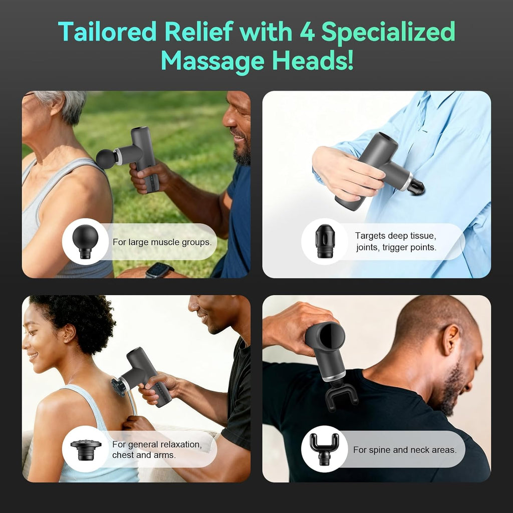 solfree Mini pistola de masaje de bolsillo para tejido profundo, si...