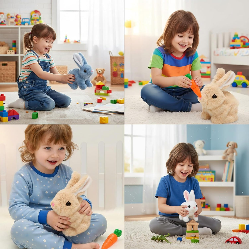 Zloeoa Conejito de peluche electrónico, juguete electrónico interac...