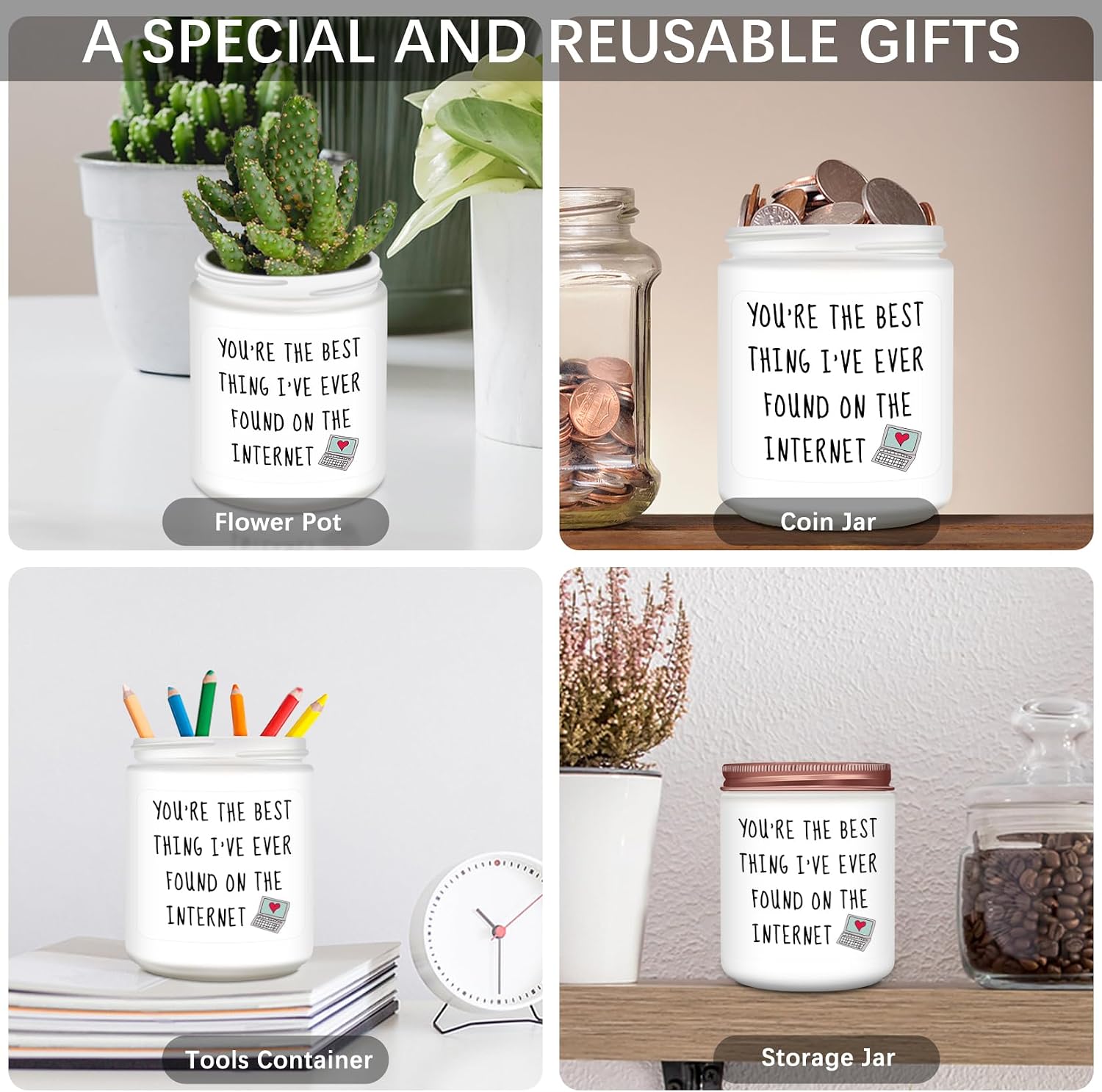 Homsolver Regalos para novia, ella, esposa, divertida vela de lavan...