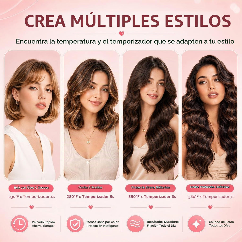 Ondulador de pelo, rizador de doble barril de 1,25 pulgadas, ondas...