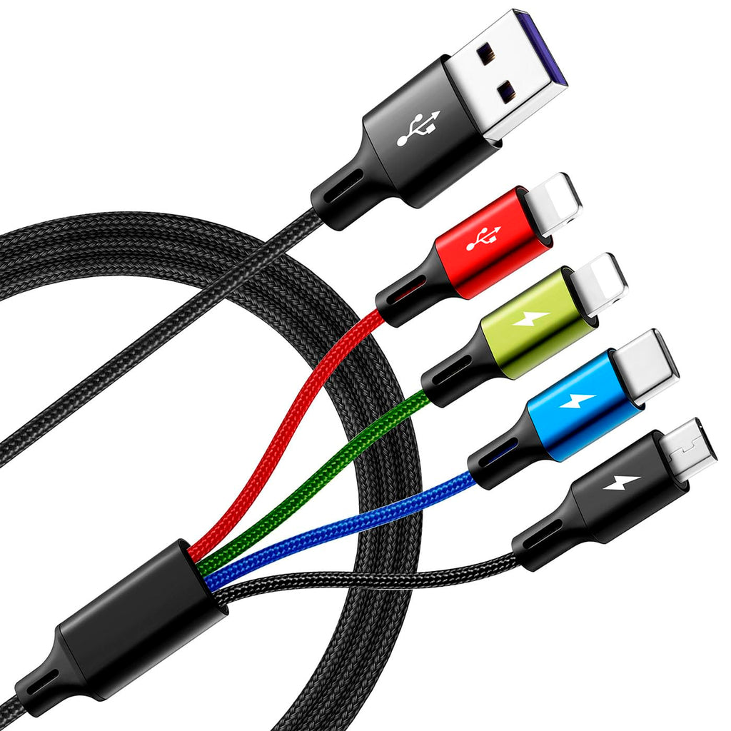 Cable de carga múltiple, [2 unidades de 6 pies] cable de carga rápi...