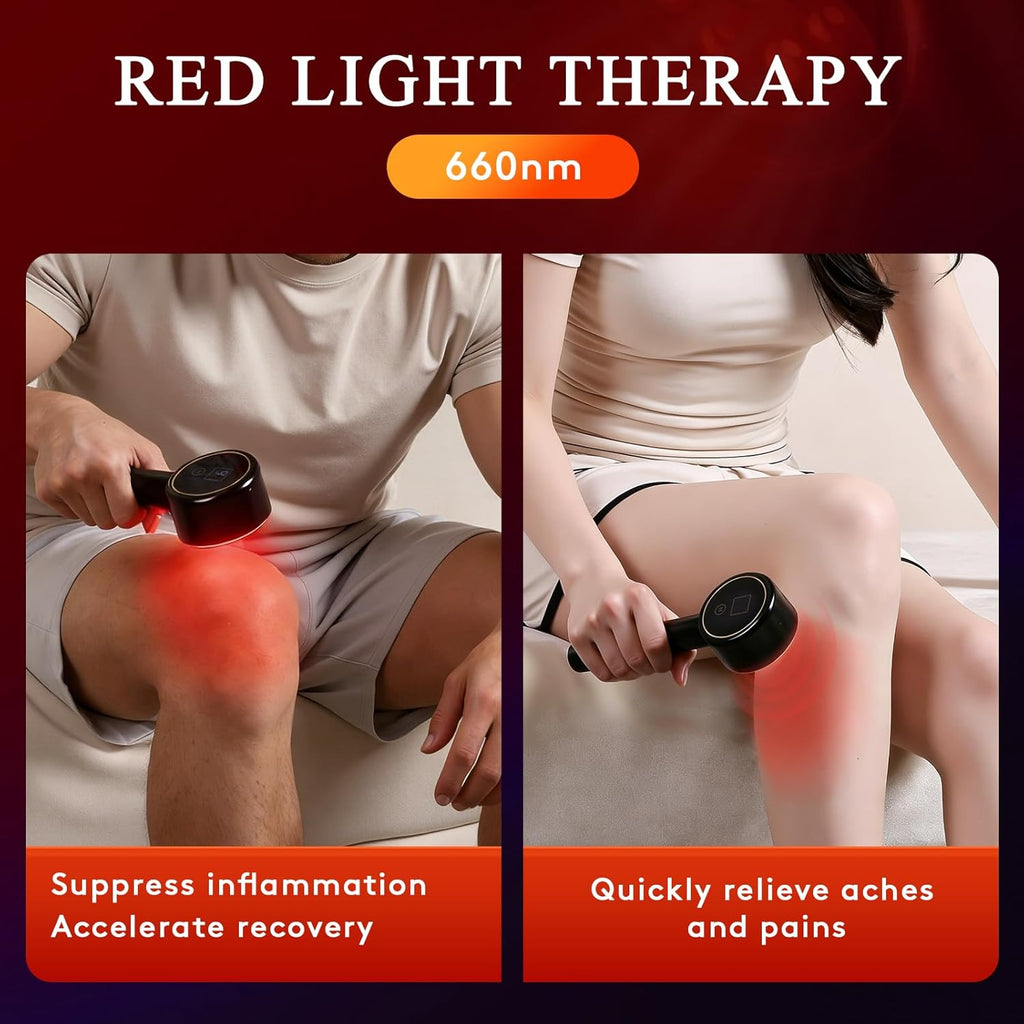 UTK Dispositivo de terapia de luz azul y roja de mano con 4 longitu...