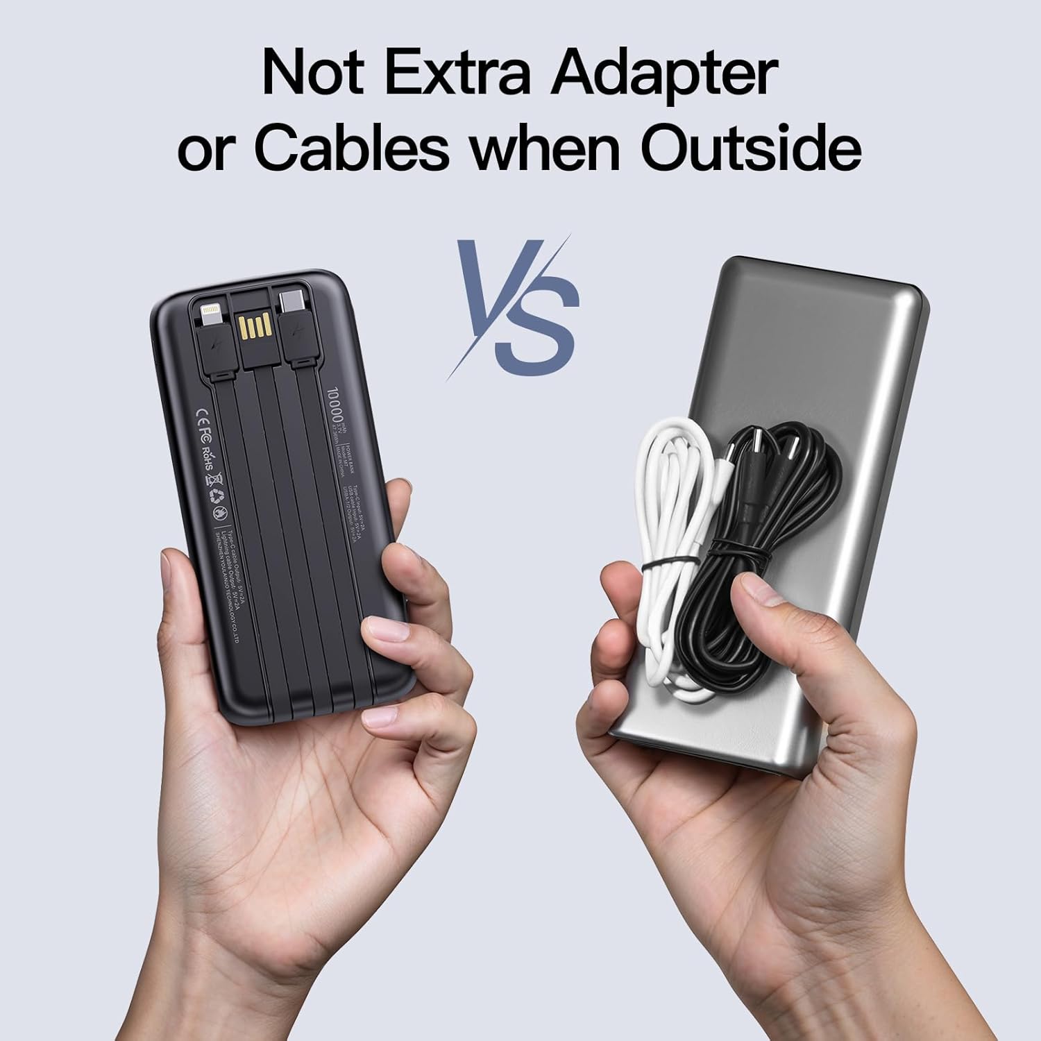 Paquete de 2 cargadores portátiles 2026 de 10000 mAh con cables int...