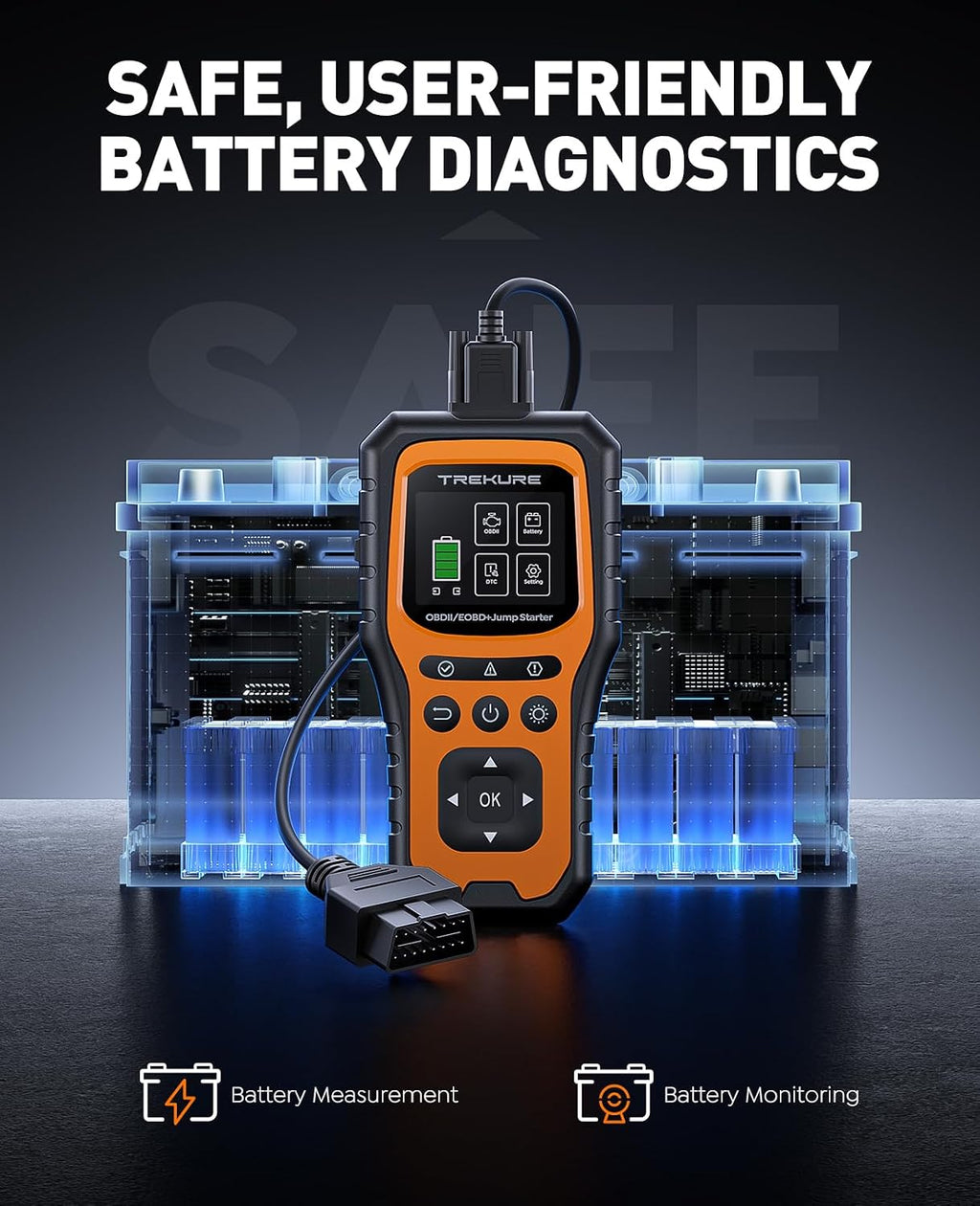 Arrancador de batería de automóvil con escáner OBD2 5000A, arrancad...