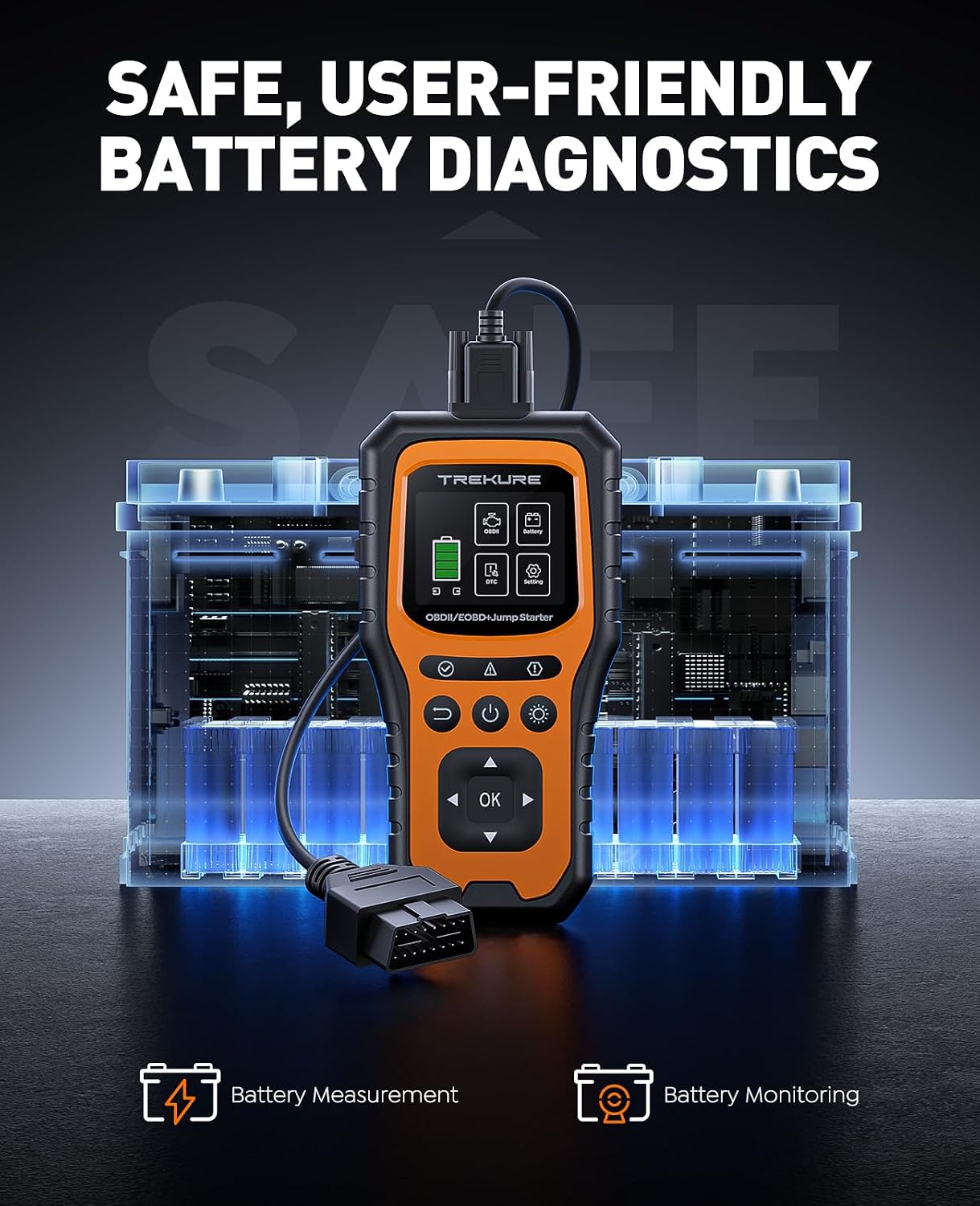 Arrancador de batería de automóvil con escáner OBD2 5000A, arrancad...