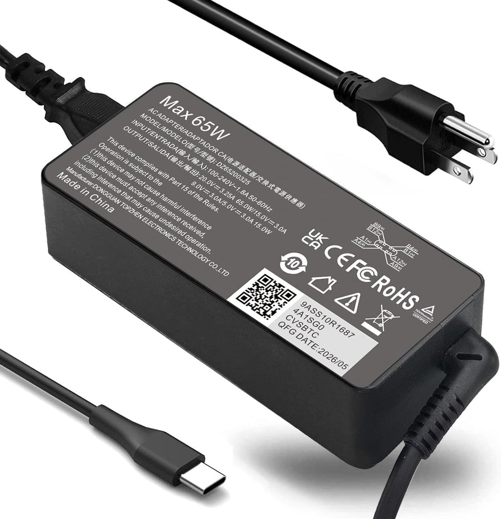 Fepprry Cargador de portátil USB C de 65W Compatible con Lenovo Thi...