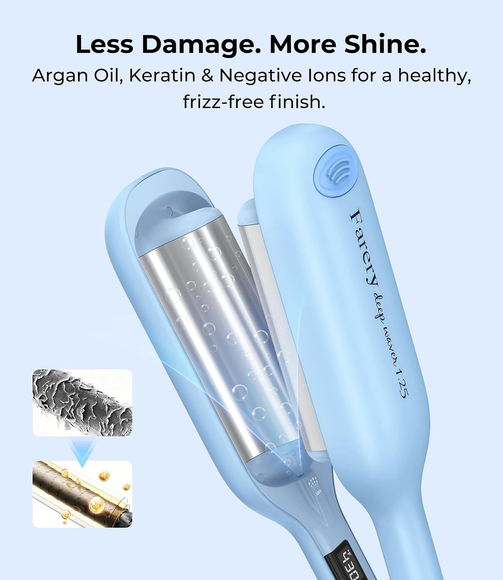 Farery Hair Waver rizador de onda profunda para mujer - 1,25 pulgad...