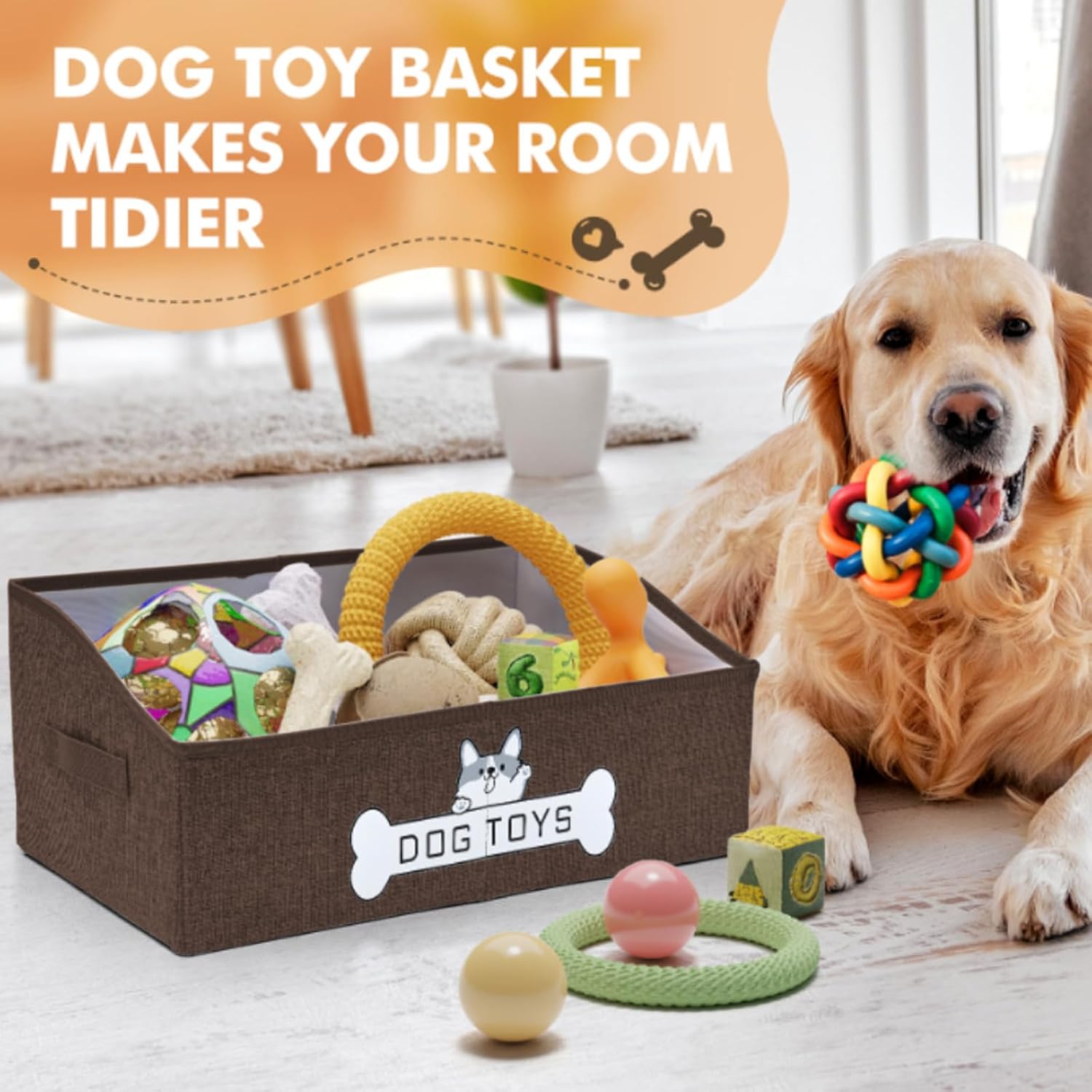 Cesta de juguetes para perros Mutiearo, especialmente diseñada para...