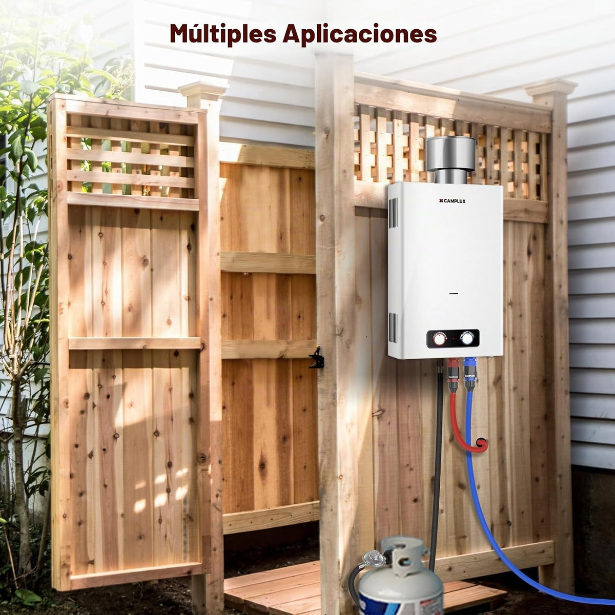 CAMPLUX Calentador de agua sin tanque, calentador de agua de propan...