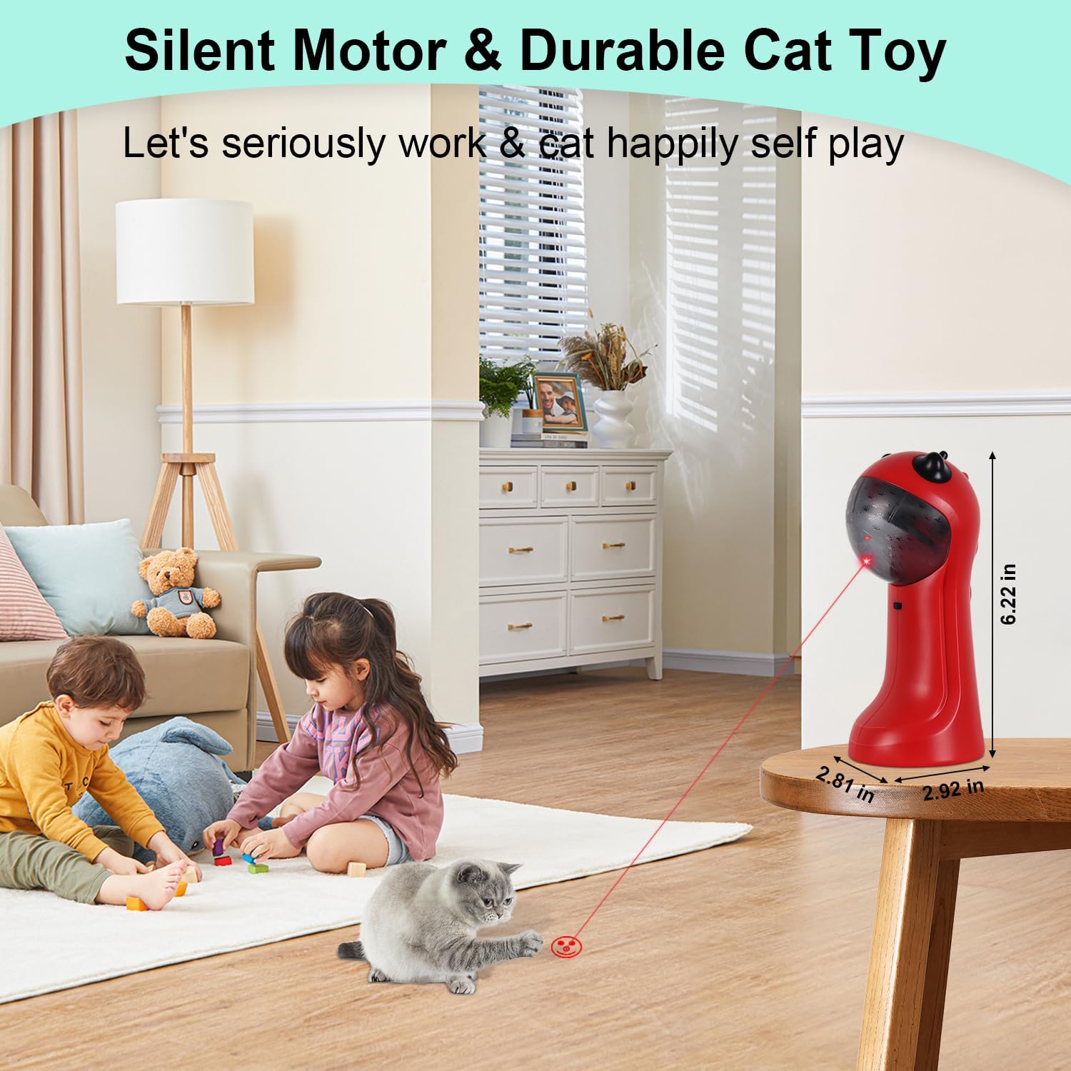 TBTeek Juguete interactivo para gatos activado por movimiento, jugu...