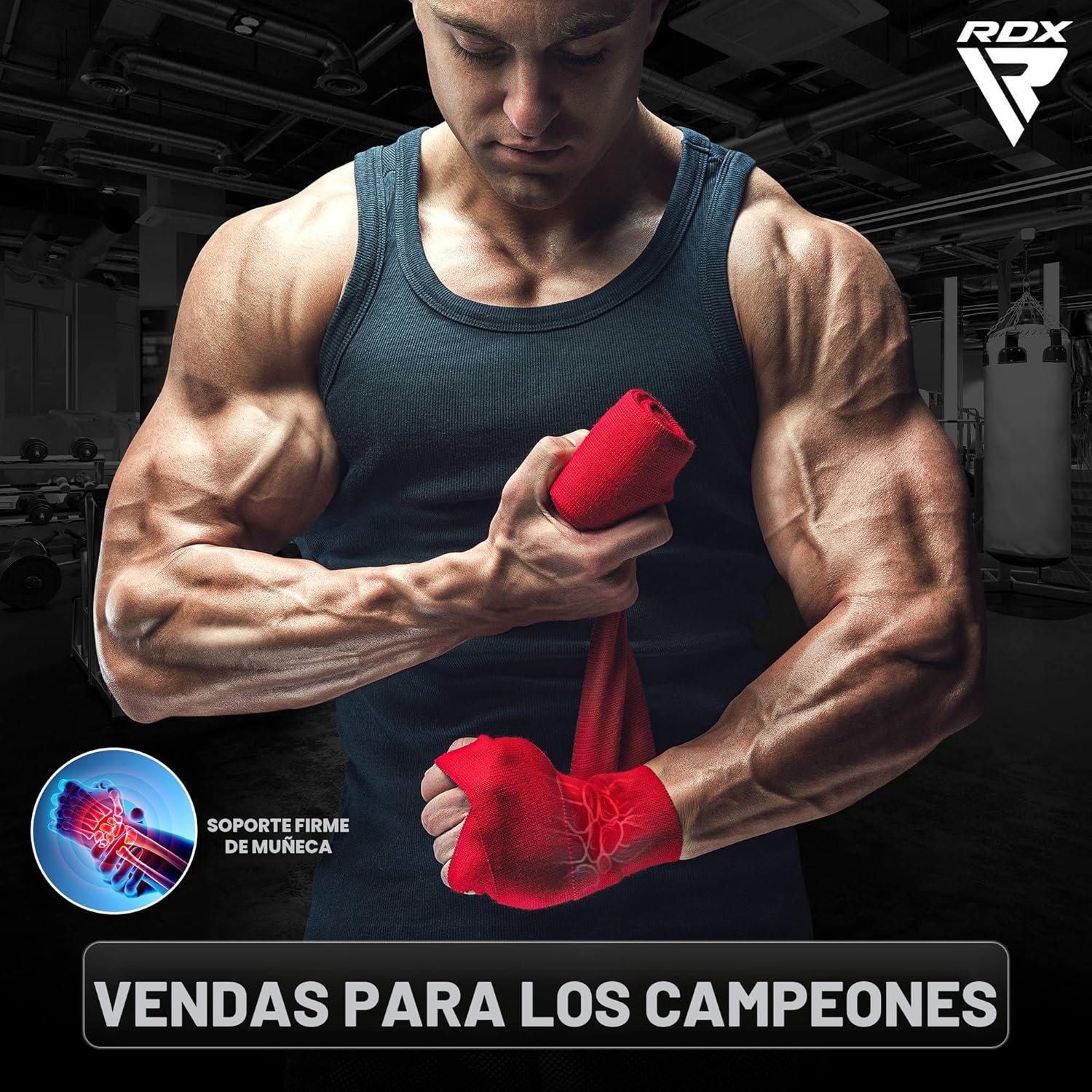 RDX Vendas de Boxeo para Manos 4.5M \/ 180 Pulgadas \u2013 Guantes...