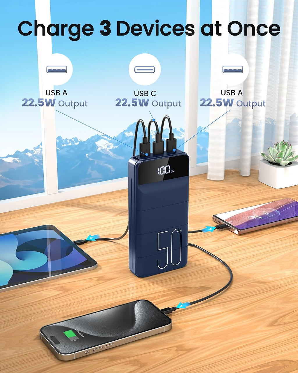 LOOPEAK Power Bank 50000mAh 22.5W Cargador portátil de carga rápida...