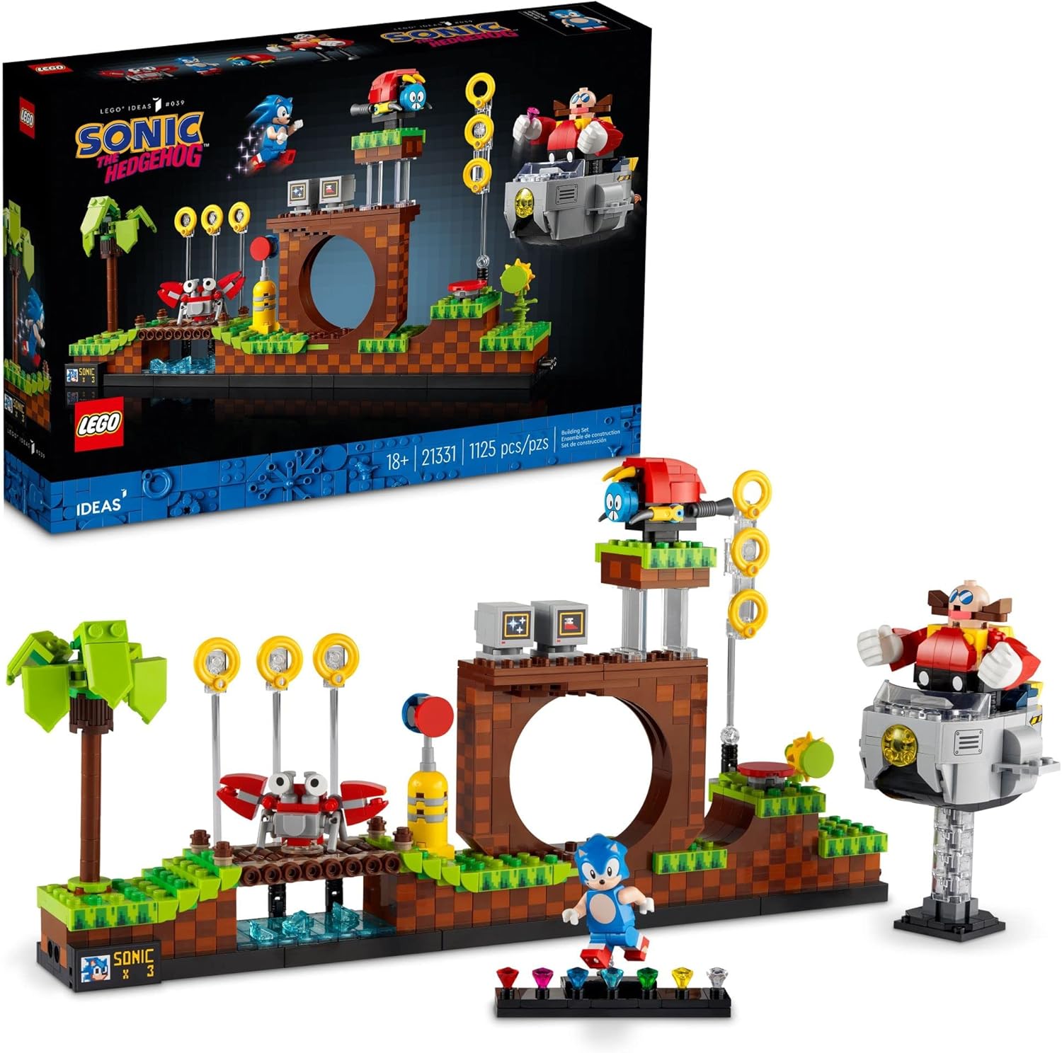 LEGO Ideas Sonic The Hedgehog - Juego coleccionable Green Hill Zone...