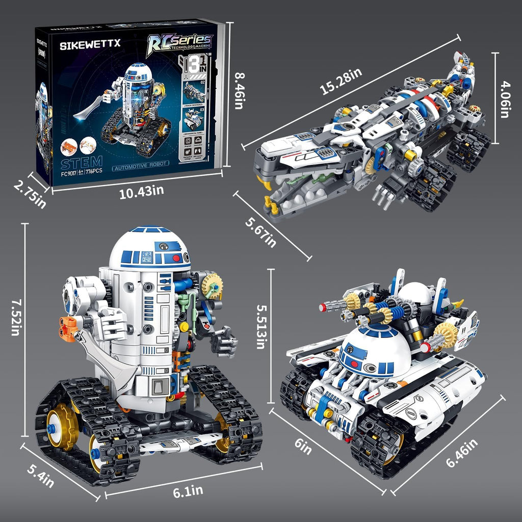 Kit de construcción de robótica STEM 3 en 1, 776 piezas con aplicac...