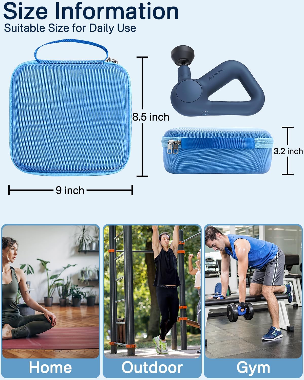 RAIACE Funda para pistola de masaje, funda rígida de almacenamiento...