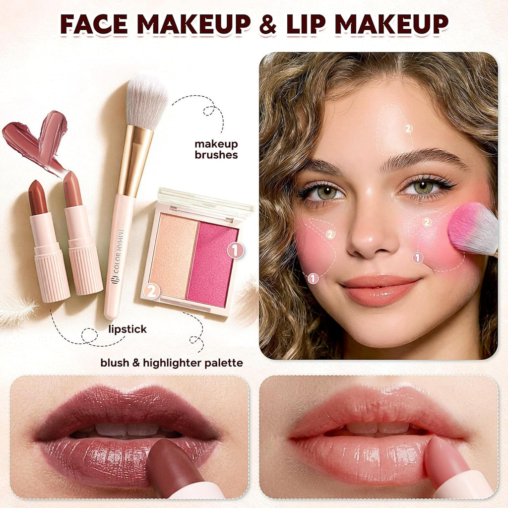 Color Nymph Kit de maquillaje todo en uno para adolescentes y niñas...