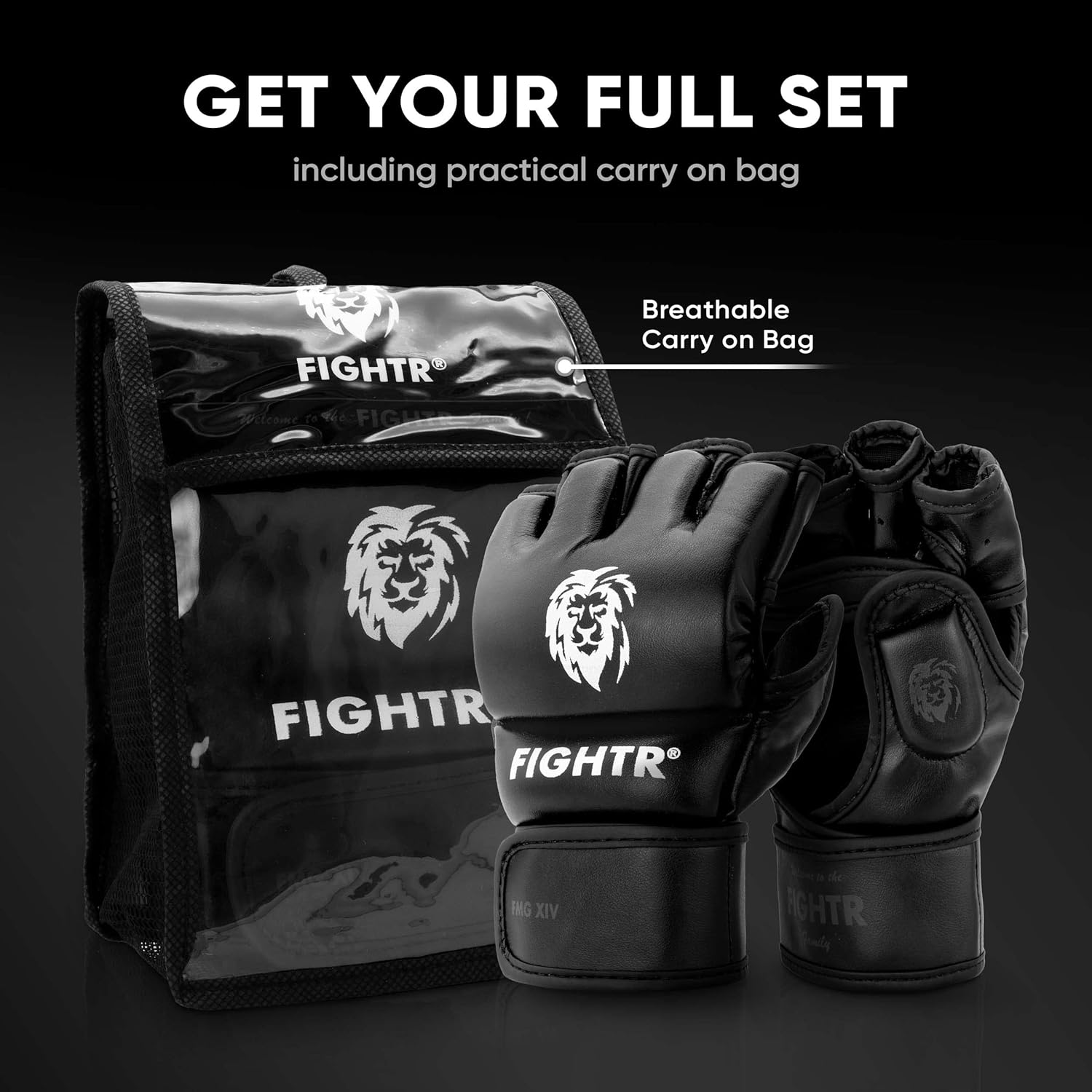 FIGHTR® Guantes Pro de MMA para Entrenamiento de Agarre y Sparring,...
