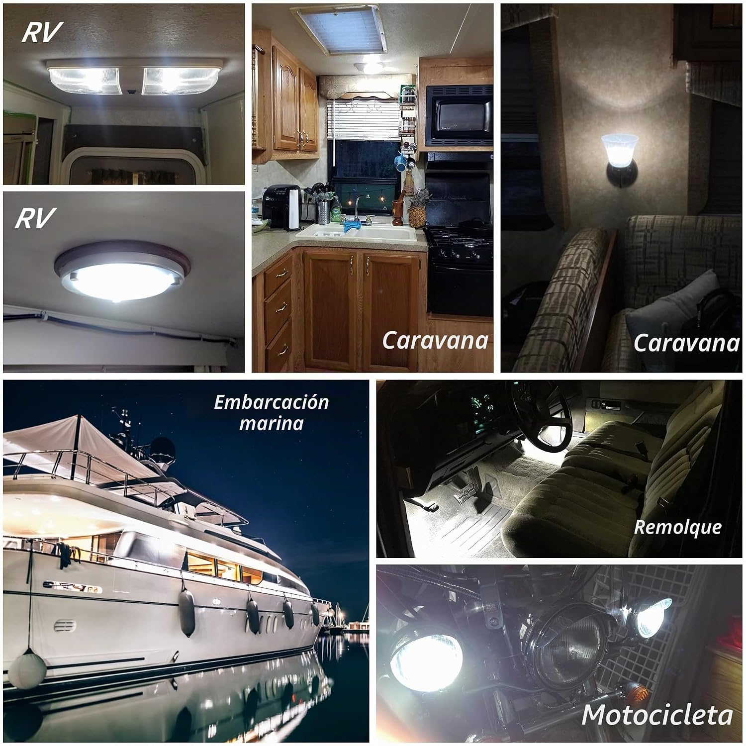 Bombillas LED BA15D de 12V para Luz Interior de RV Caravana, 1076 1...