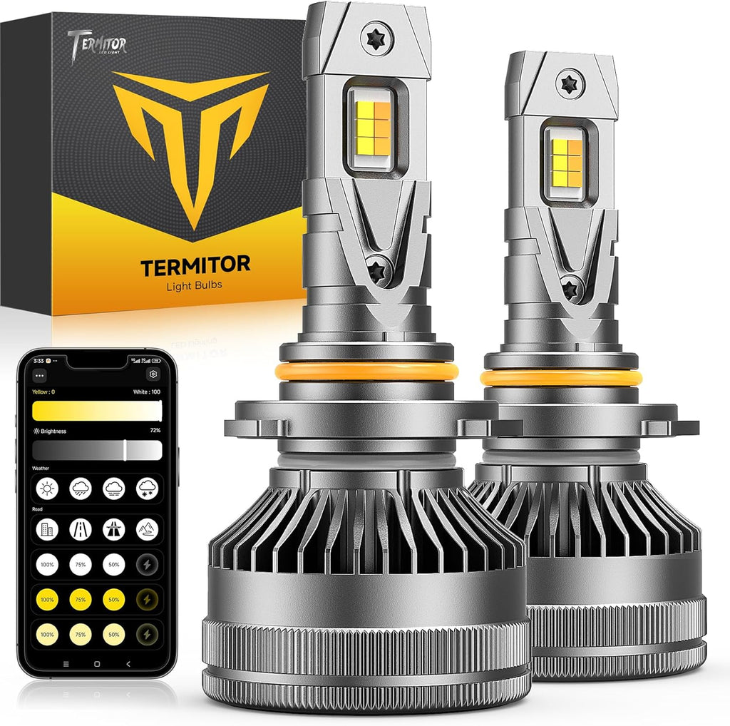 Termitor Bombillas inteligentes 9005\/HB3, 0-136,000LM más brillant...