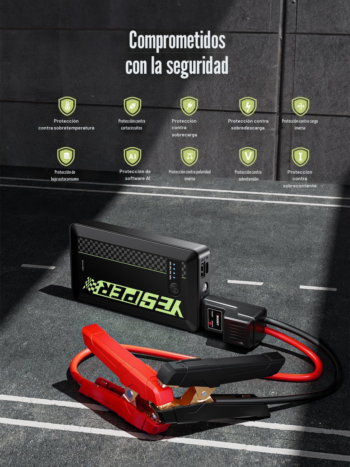 YESPER Arrancador portátil, Arrancador de motocicleta de pico de 15...
