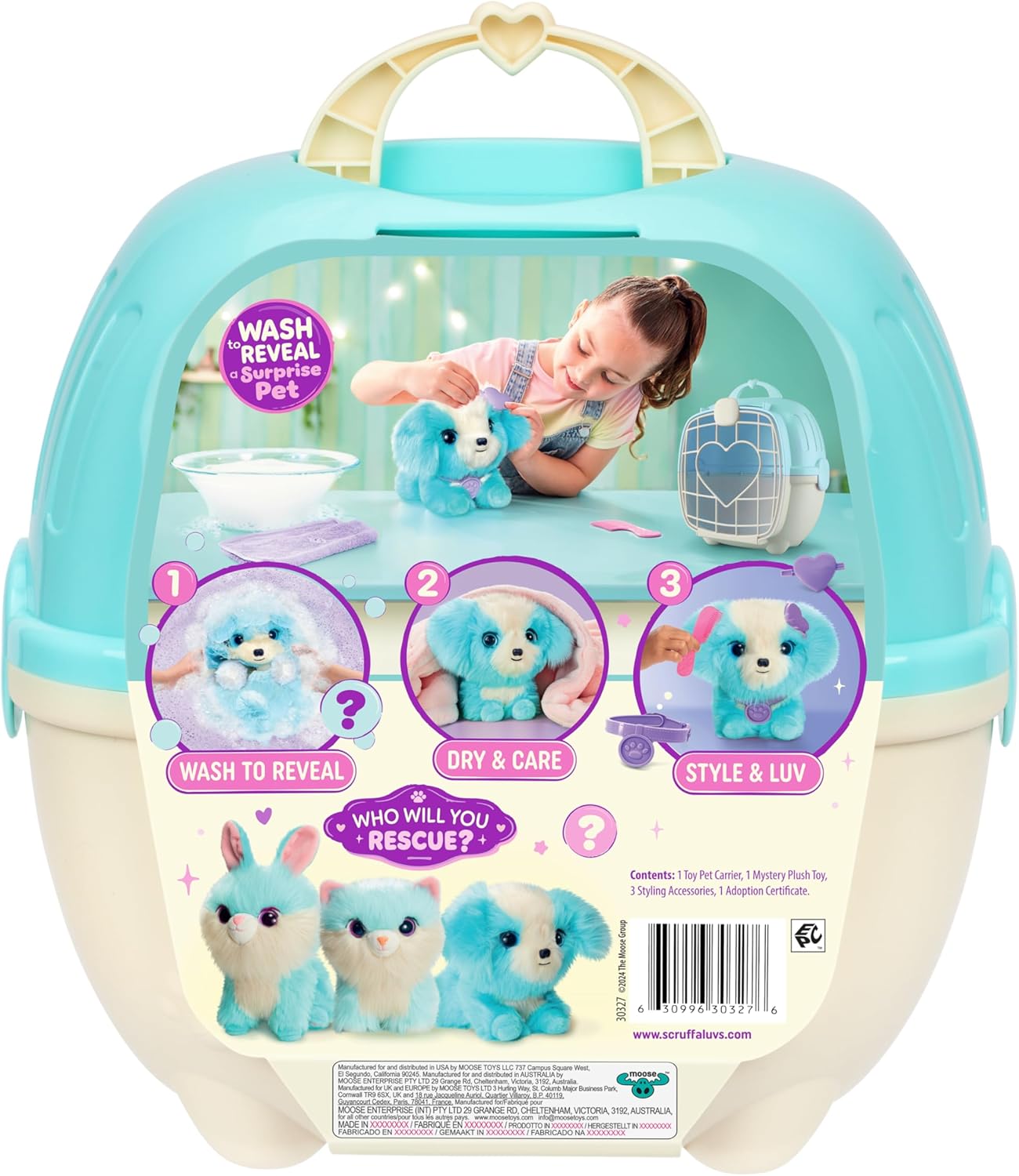 SCRUFFALUVS Blue Surprise Pet, juguetes de peluche misteriosos, ani...
