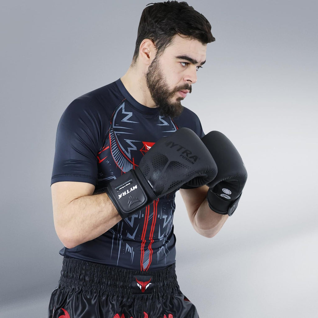 Mytra Fusion Guantes de boxeo Guantes de boxeo de cuero para hombre...