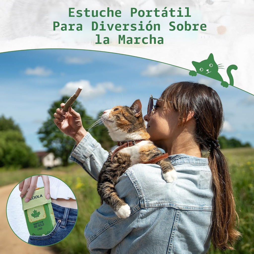 Nocciola Paquete de 3 juguetes de hierba gatera para gatos, diverti...