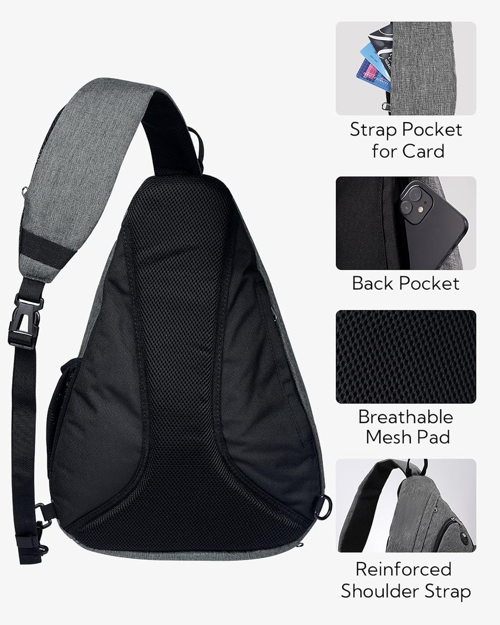 WATERFLY - Mochila de bandolera pequeña tipo eslinga, mochila al ho...