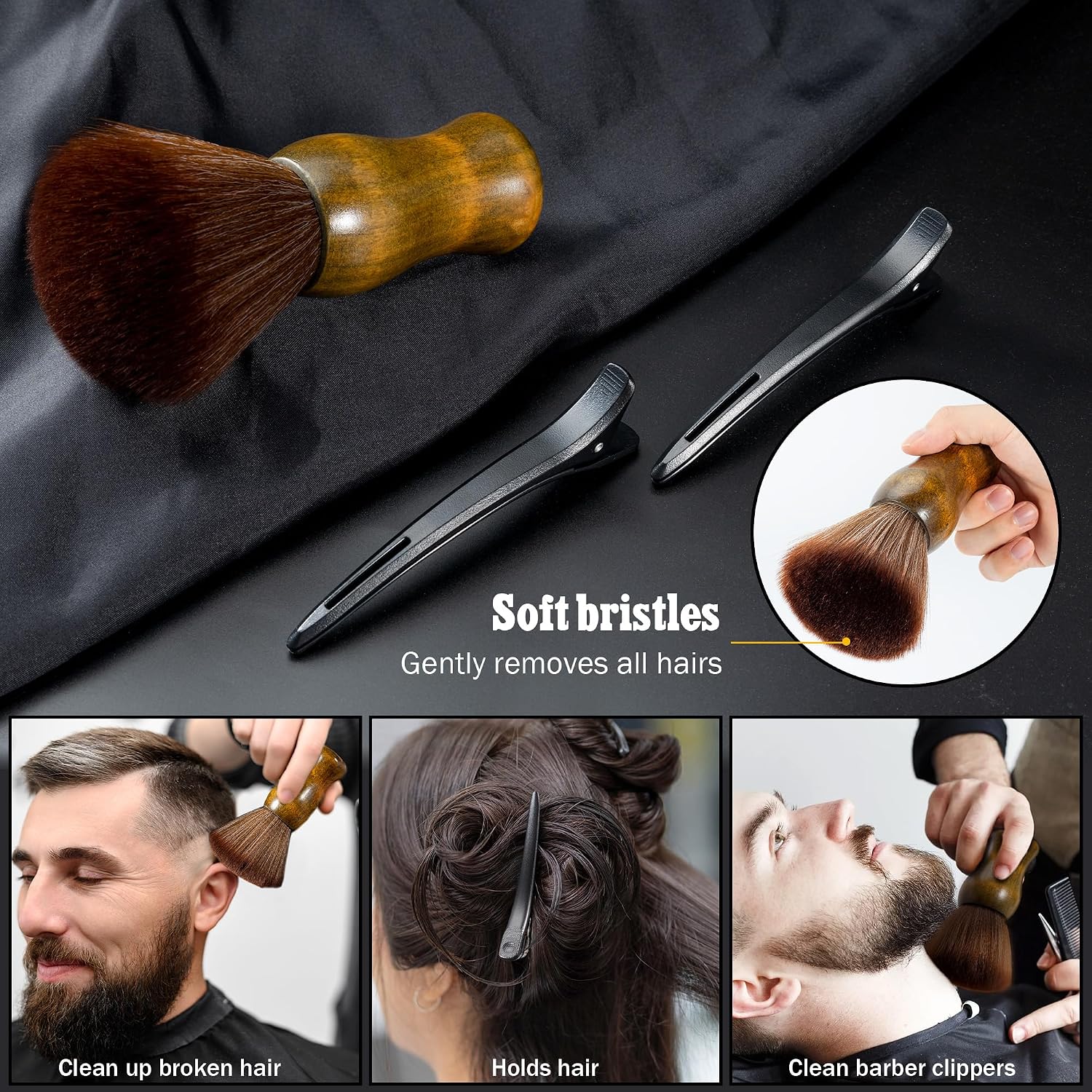SALONSILK Juego de 9 piezas de cepillo de pelo y peine de estilo pa...