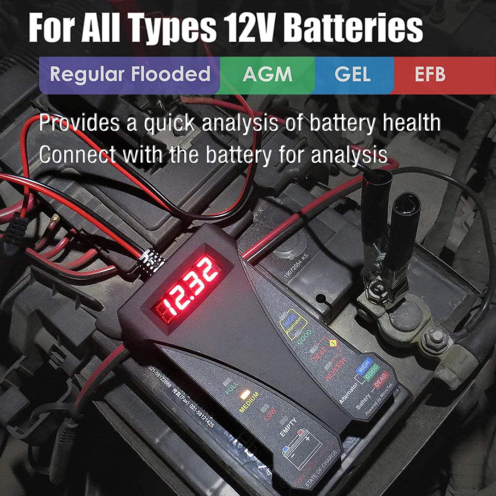 MOTOPOWER MP0514A - Probador digital de batería de coche de 12 V, v...