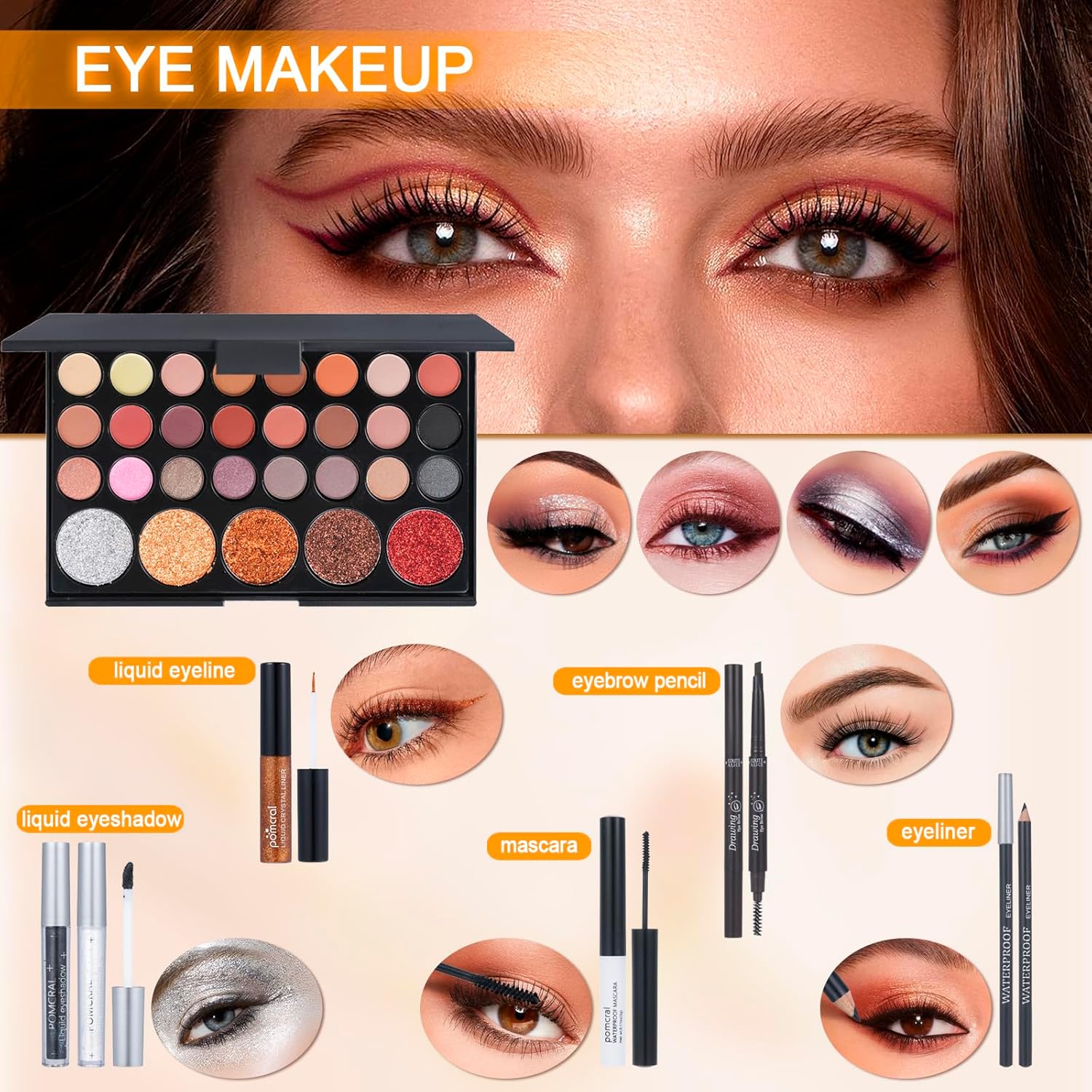 Kit de maquillaje profesional, kit de maquillaje para niñas, juego...