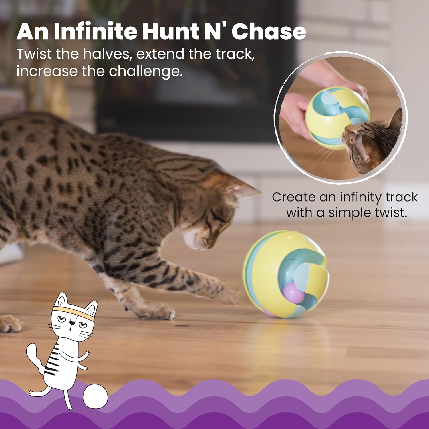 Catstages Twist-A-Ball 3-en-1 Juguetes Convertibles de Pista para G...