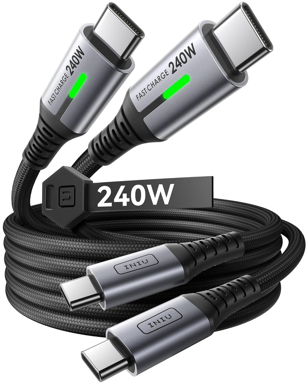INIU Cable USB C a USB C, cable de carga rápida de 240 W, cable de...