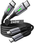 INIU Cable USB C a USB C, cable de carga rápida de 240 W, cable de...