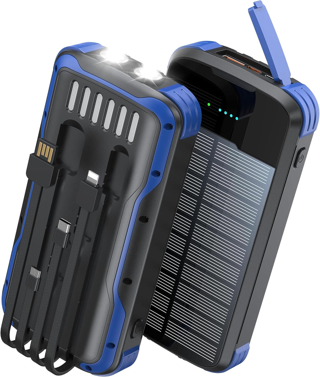 SOXONO Cargador Solar Power Bank, PD 20W Carga Rápida Batería Exter...