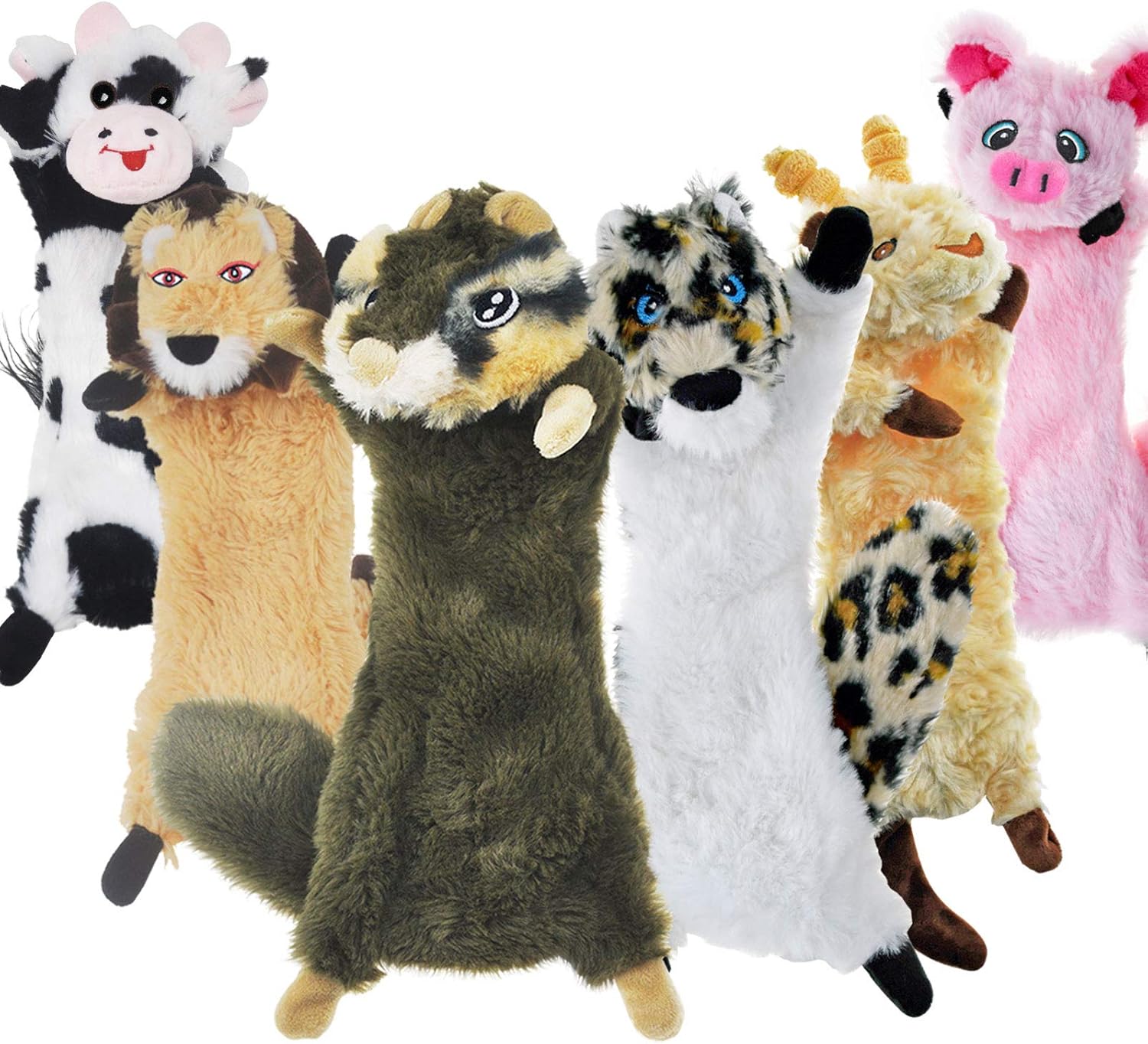 SHARLOVY Paquete de 6 juguetes chirriantes para perros, sin relleno...