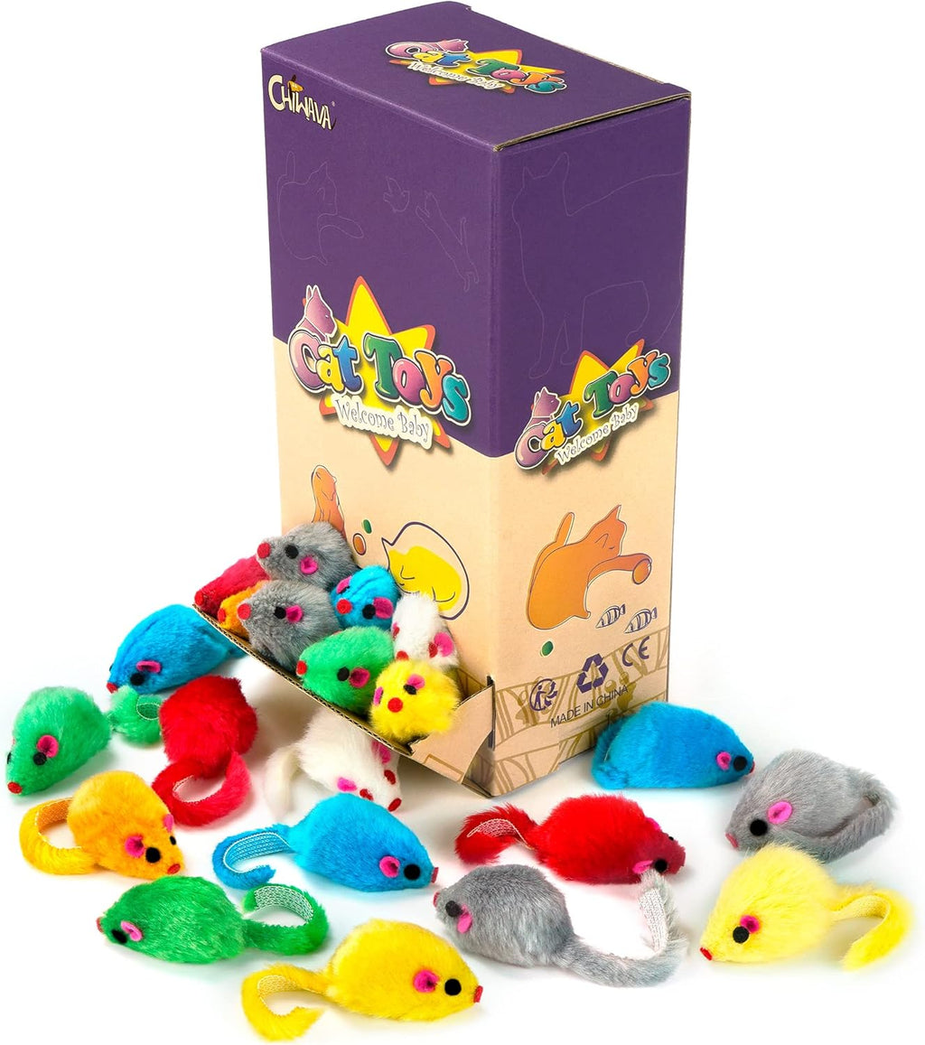 CHIWAVA 36PCS 4.1 '' Peludo Gato Juguete Ratones Sonajero P...