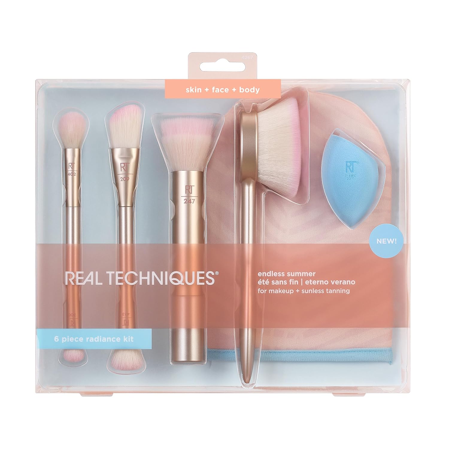 Real Techniques Endless Summer - Juego de brochas de maquillaje par...