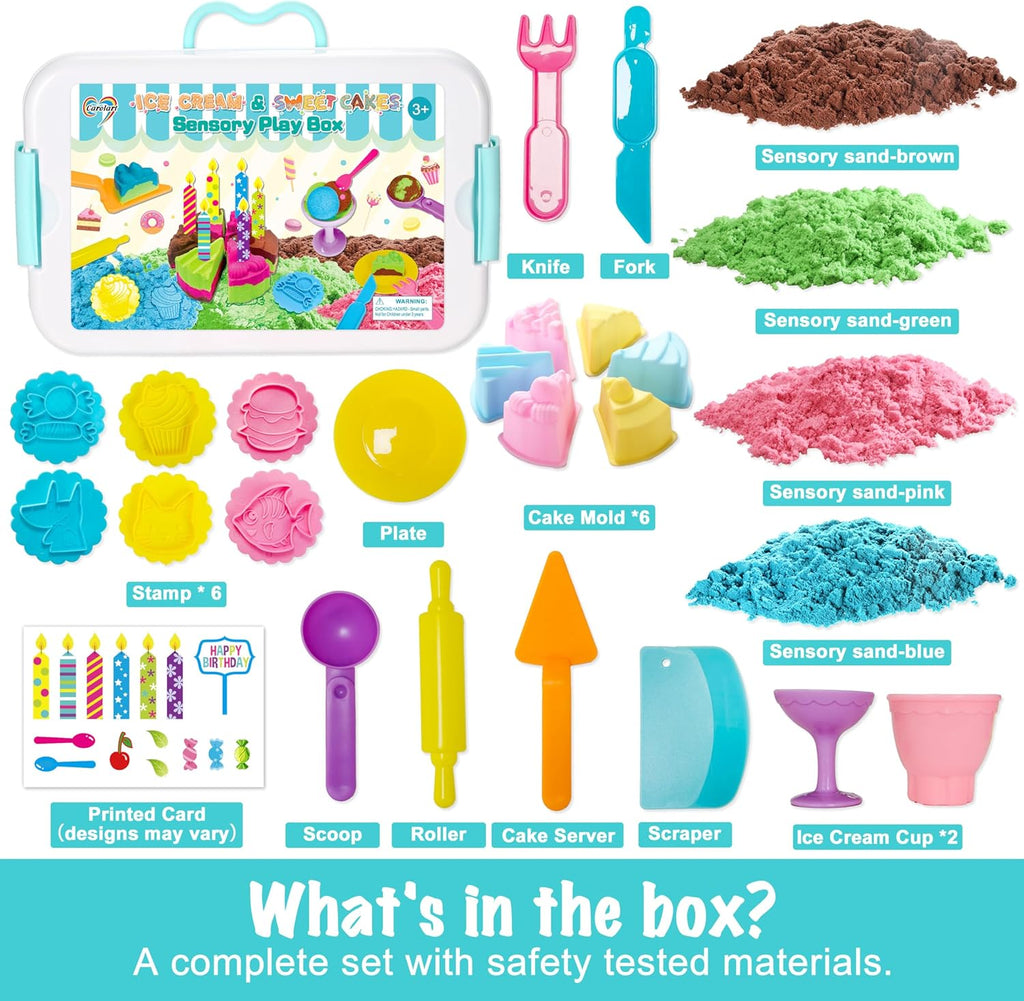 Carolart Cubo sensorial, kit sensorial de helado y pasteles, kit de...