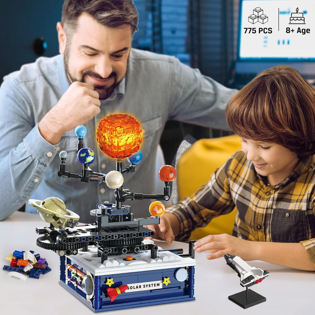 Juegos de construcción del sistema solar con luz, juguetes de const...