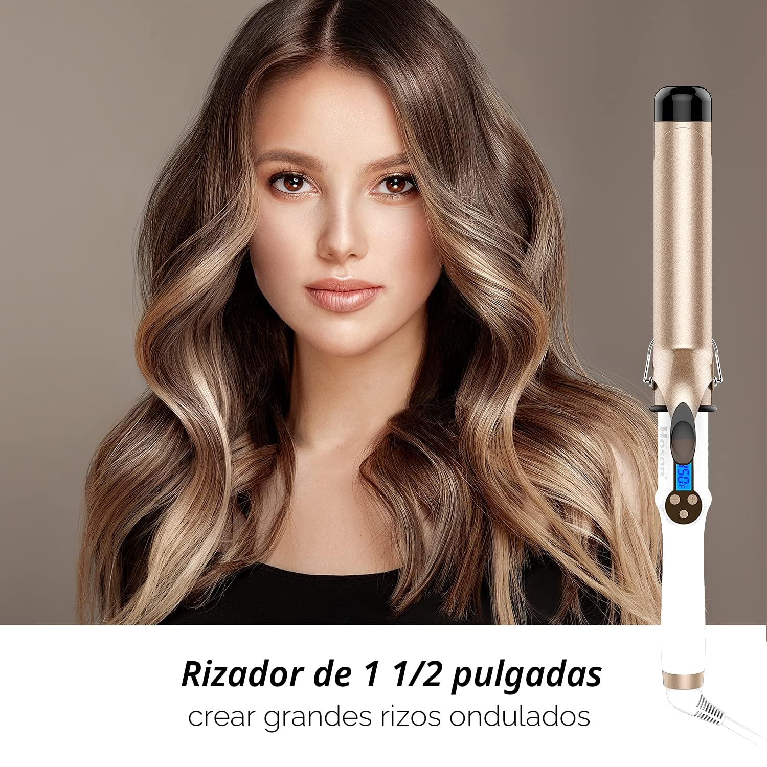 Hoson Rizador de barril grande de 1 1\/2 pulgadas, varita rizadora...