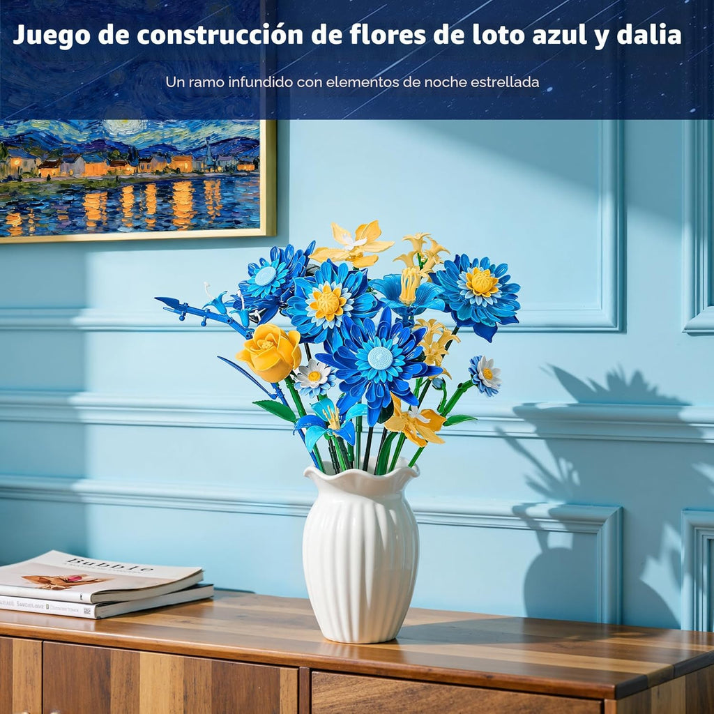 EWED Juego de ramo de flores estrelladas para adultos, flores artif...