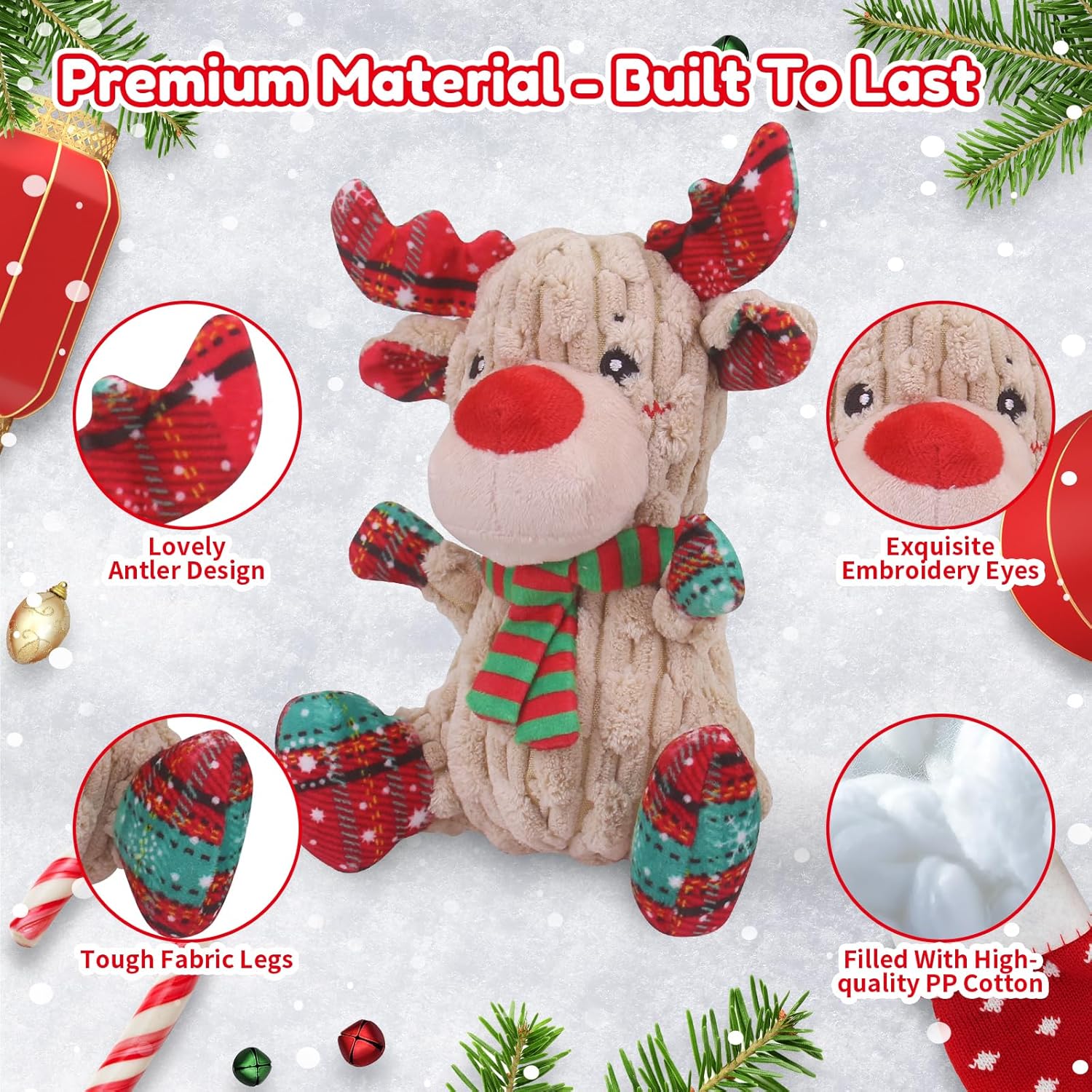 Juguetes navideños para perros Loncoldy, divertido juguete chirrian...