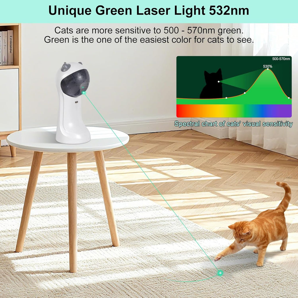TBTeek Juguete para gatos activado por movimiento, luz verde, recar...