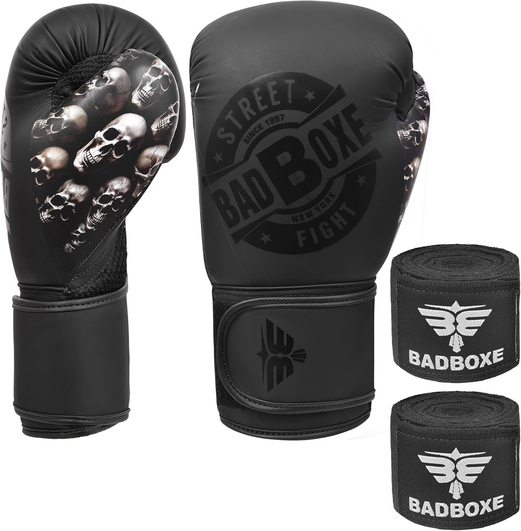Badboxe Juego de boxeo con envolturas de mano gratis, guantes de MM...